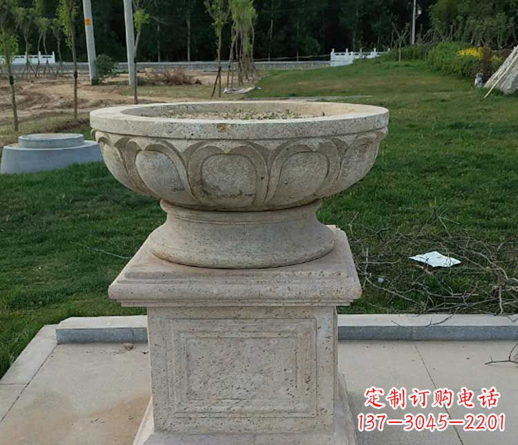辽阳大理石花盆石雕