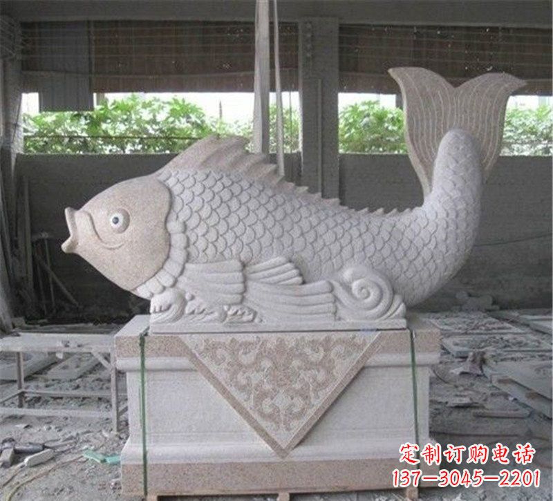 辽阳精美大理石"鲤鱼"雕塑