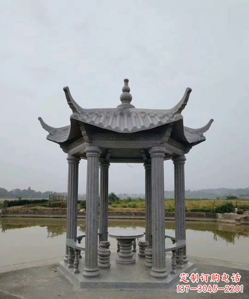 辽阳大理石凉亭石雕塑，优雅经典无双