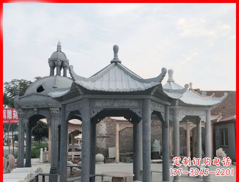 辽阳六角凉亭石雕