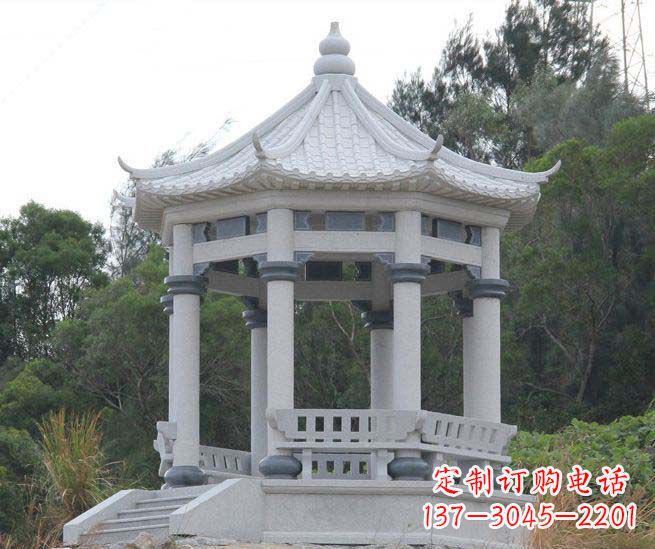 辽阳大理石六角石雕凉亭营造舒适环境的完美体现