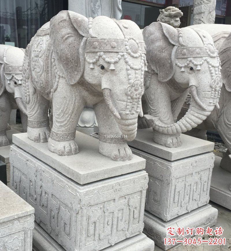 辽阳精美绝伦的大理石门口大象雕塑