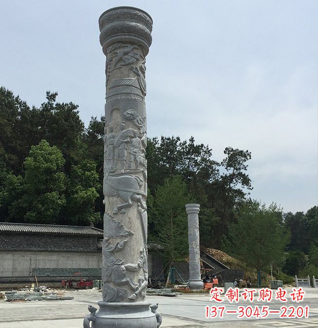 辽阳大理石龙柱雕塑