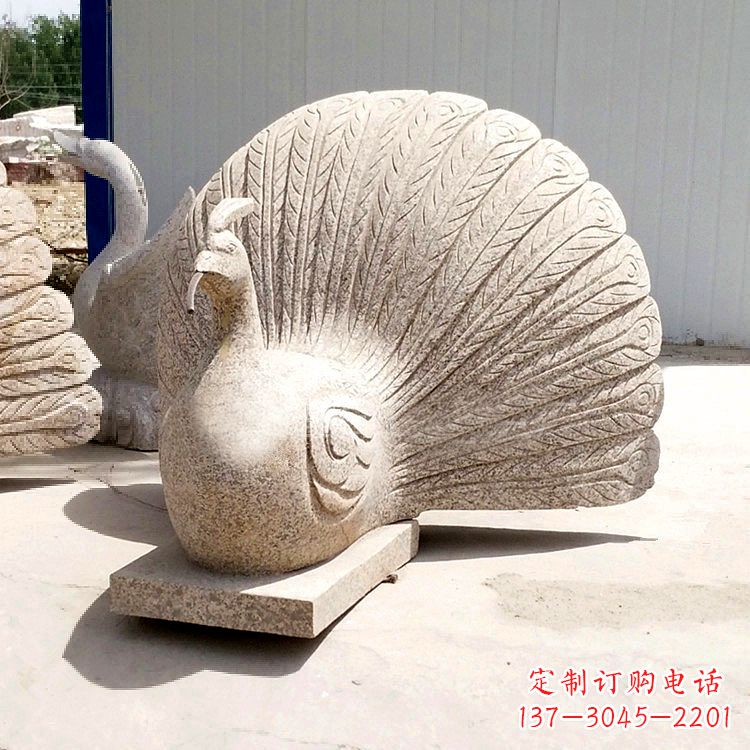 辽阳大理石喷水孔雀雕塑