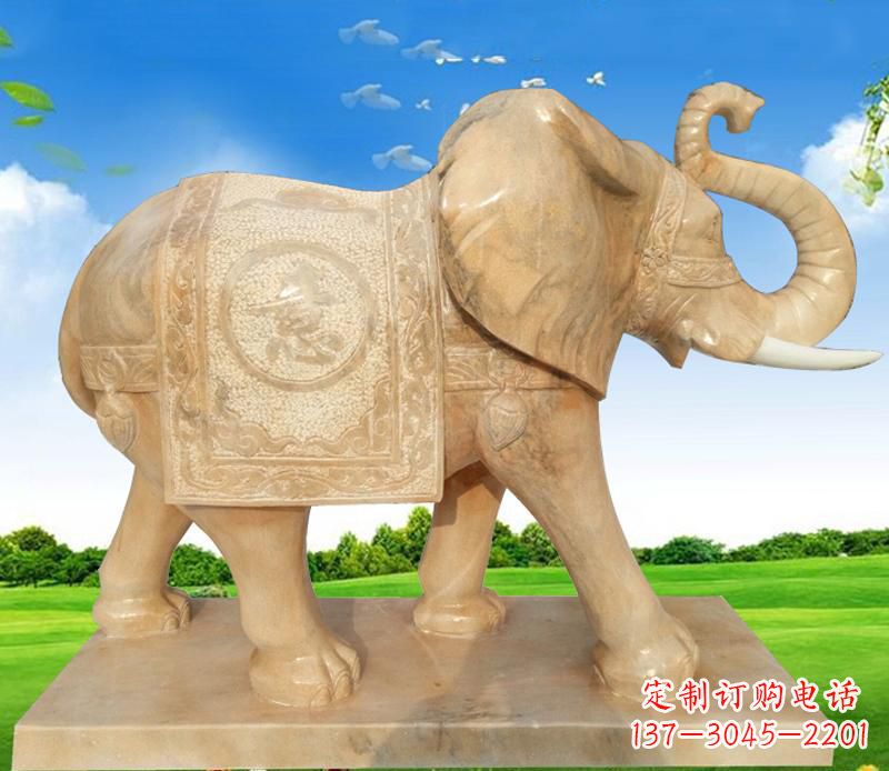 辽阳大理石喷水大象雕塑