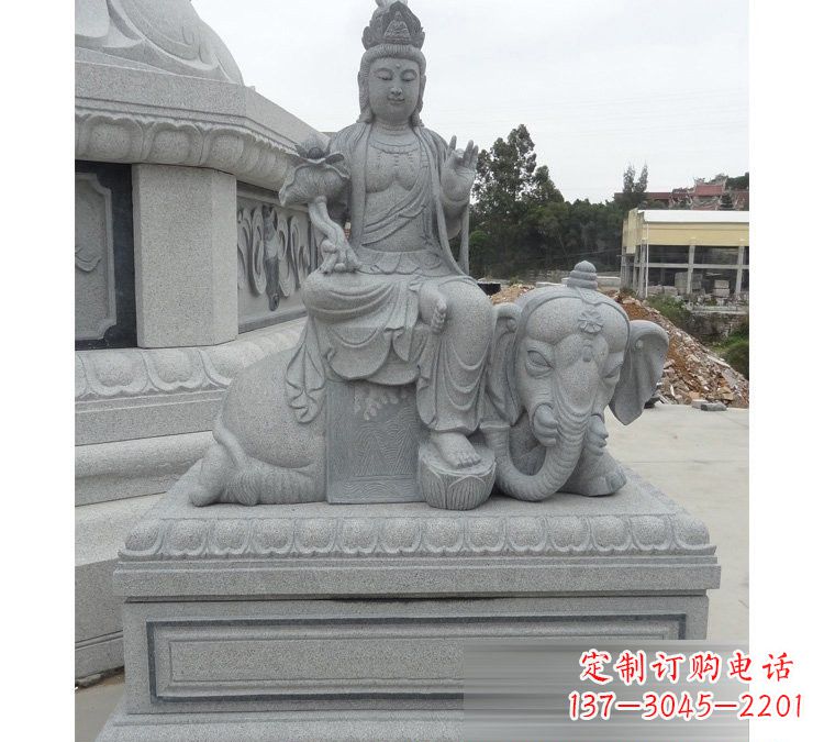 辽阳精雕细琢的大理石普贤菩萨雕塑