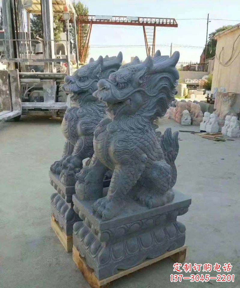 辽阳精美大理石麒麟雕塑