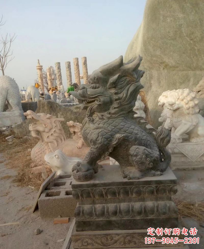 辽阳新中式麒麟雕塑,精美细腻,艺术品级别