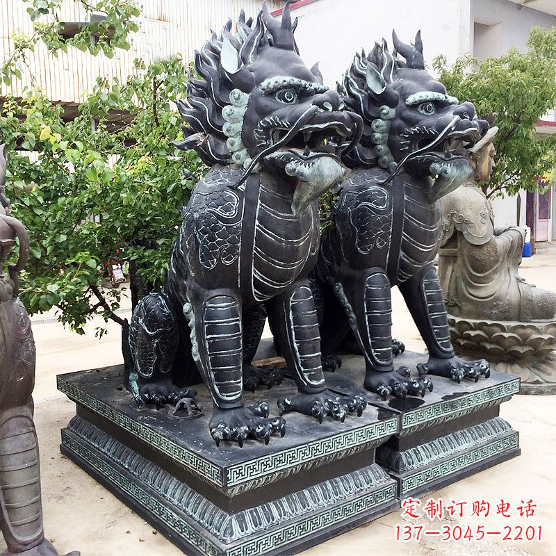 辽阳象征威严的大理石麒麟雕塑