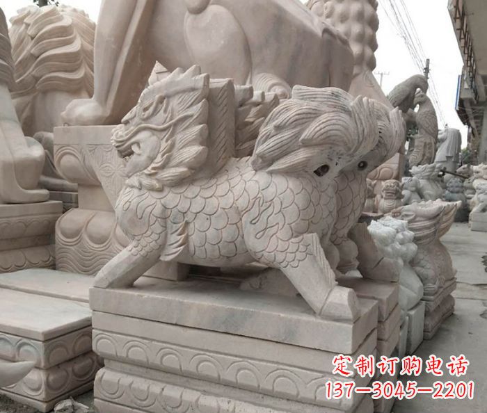 辽阳大理石麒麟古代神兽石雕