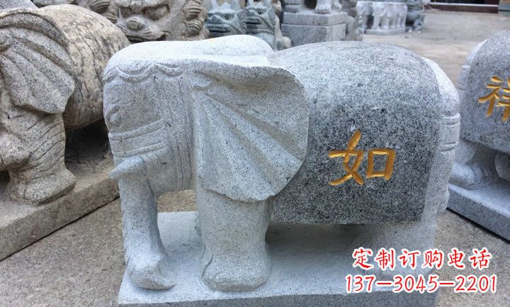 辽阳精美大理石石象雕塑