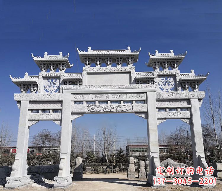 辽阳特色大理石牌坊石雕