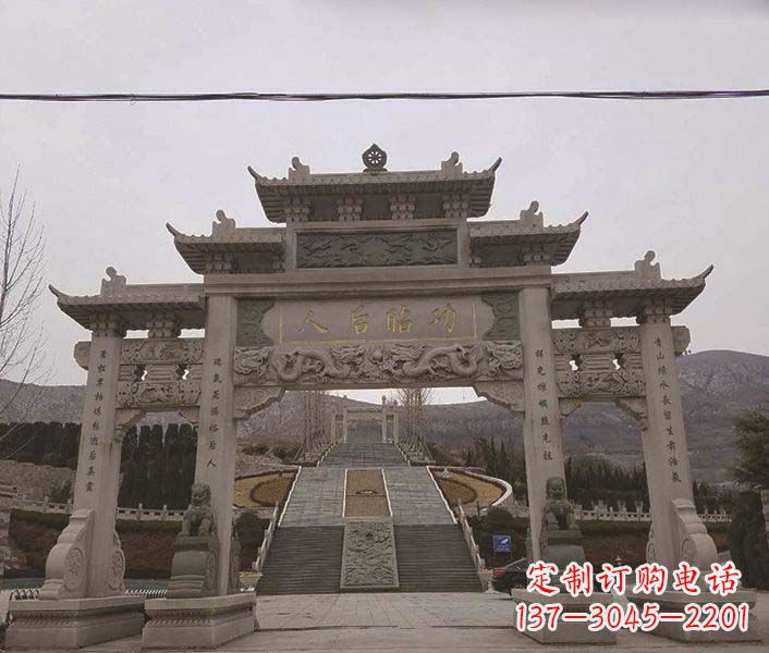 辽阳大理石牌坊石雕,精美别致,艺术魅力无限