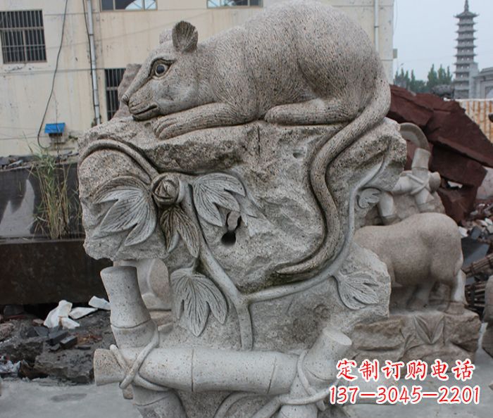 辽阳大理石生肖鼠石雕
