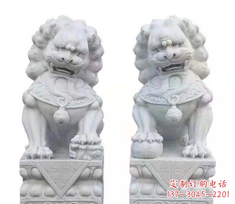 辽阳大理石狮子雕塑震撼视觉、传承文化