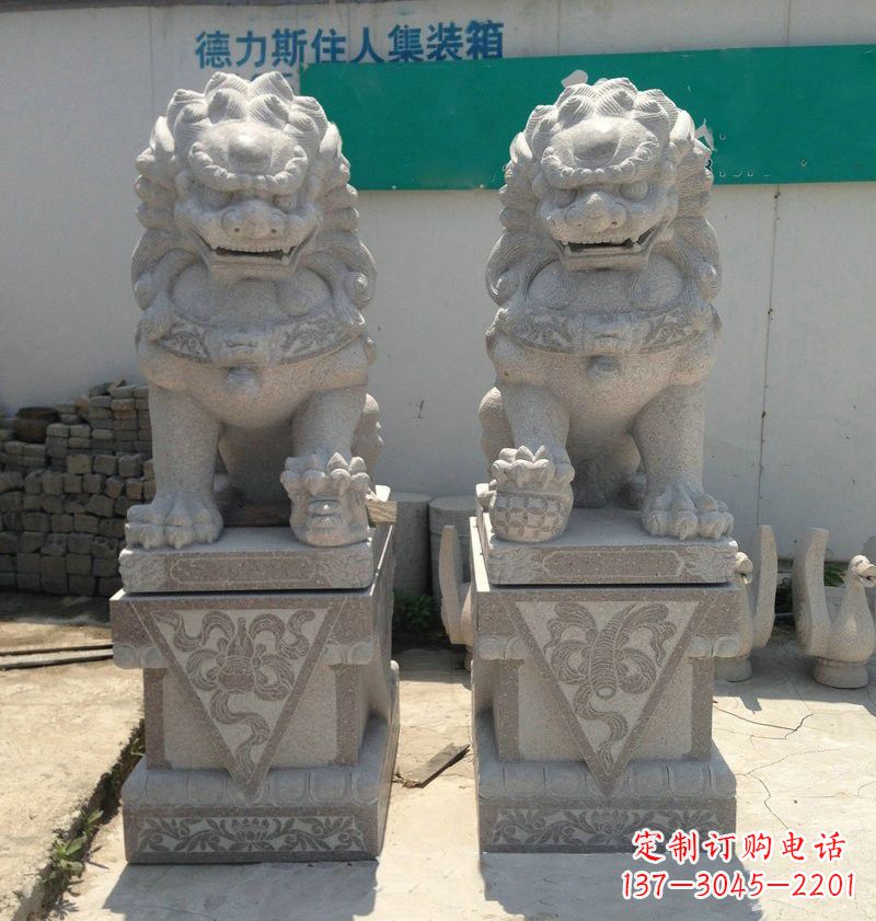 辽阳大理石狮子石雕刻