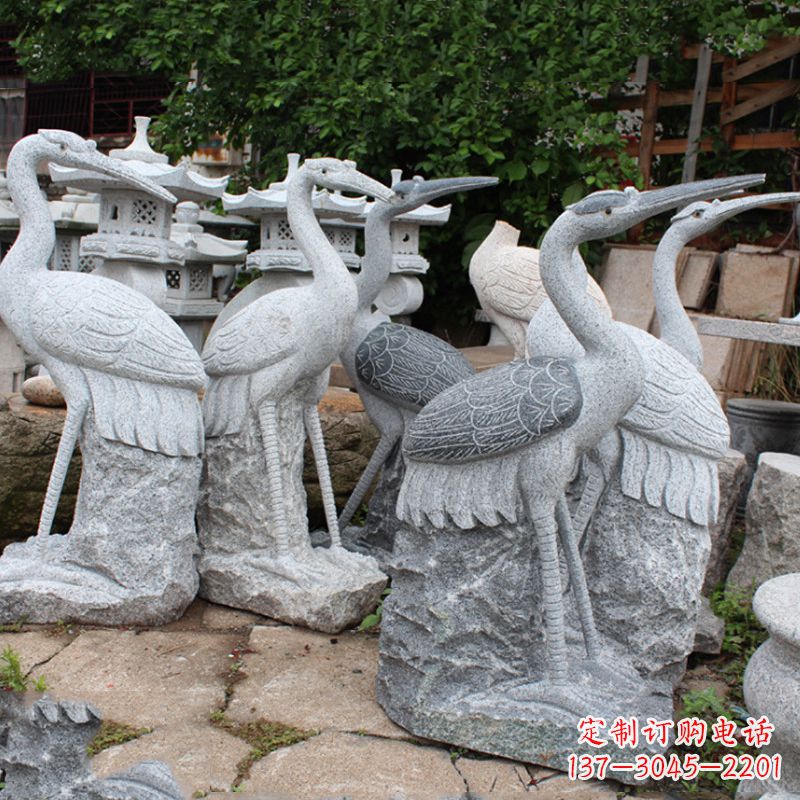 辽阳精美大理石仙鹤雕塑