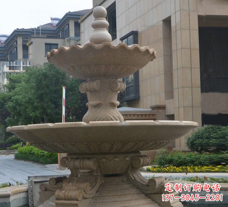 辽阳简约双层大理石喷泉雕塑