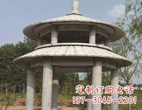 辽阳大理石双层圆顶凉亭石雕
