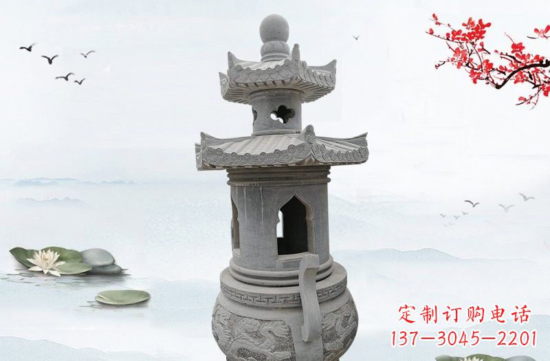 辽阳精美工艺石香炉雕塑