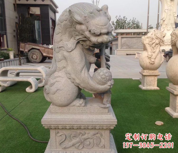 辽阳大理石镇宅独角兽雕塑