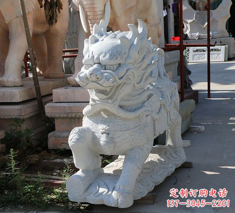 辽阳大理石镇宅麒麟雕塑