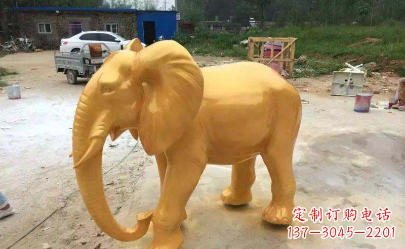 辽阳精美的大象玻璃钢仿铜雕塑