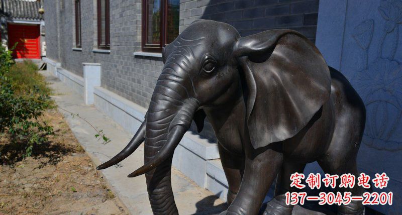 辽阳大象动物铜雕 (2)