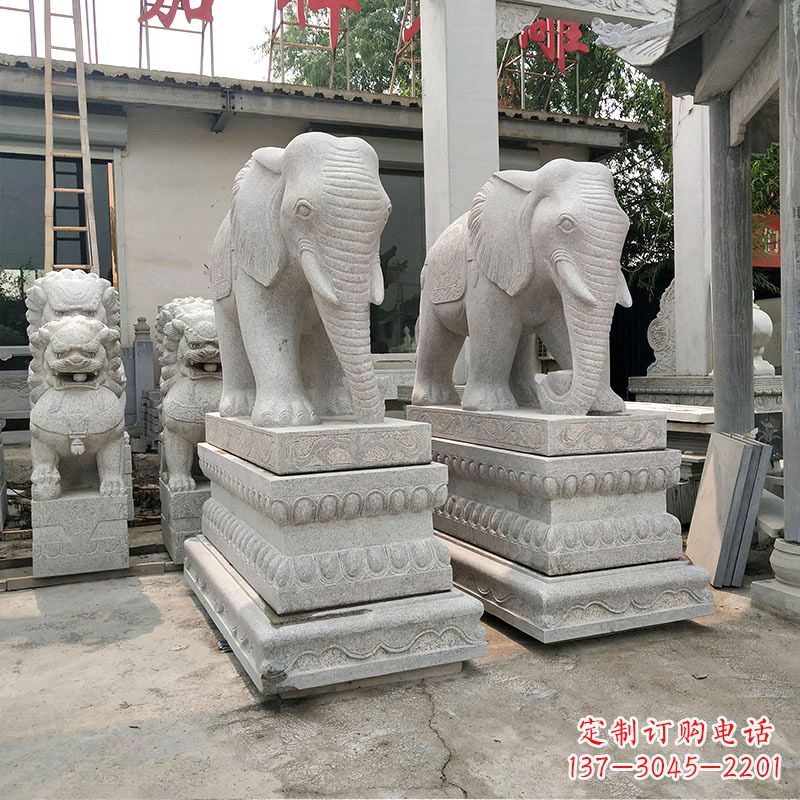 辽阳石材大象喷水雕塑