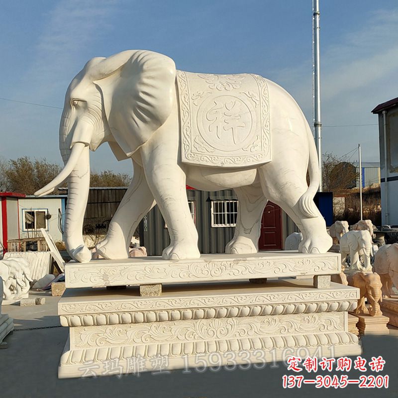 辽阳精致大象石雕雕塑