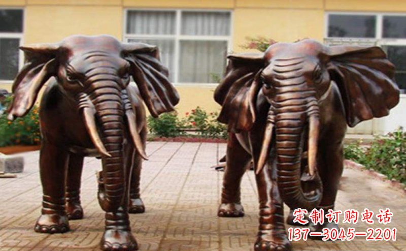 辽阳大象铜雕广场动物雕塑 (2)