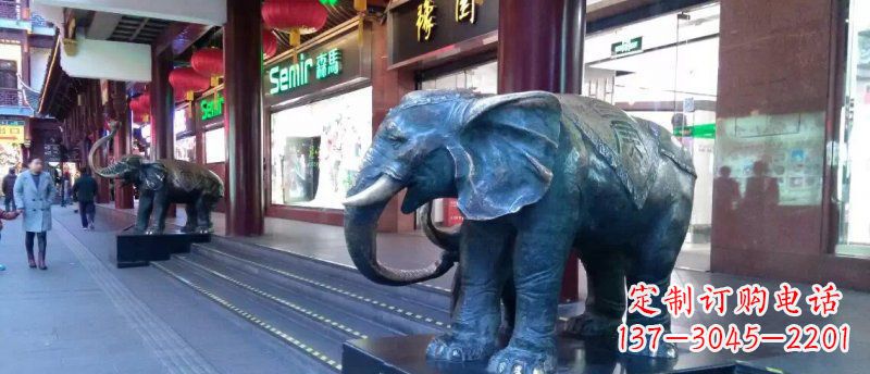 辽阳大象铜雕企业门口动物雕塑