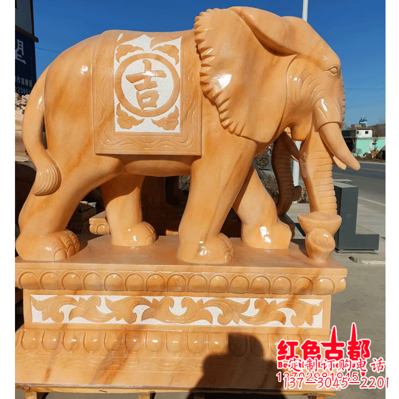 辽阳大象头影背墙石雕