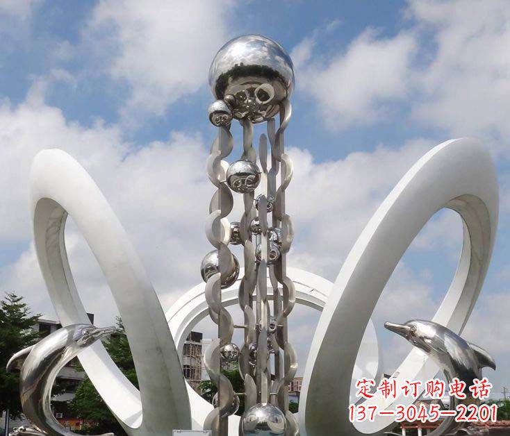 辽阳精致不锈钢海豚雕塑