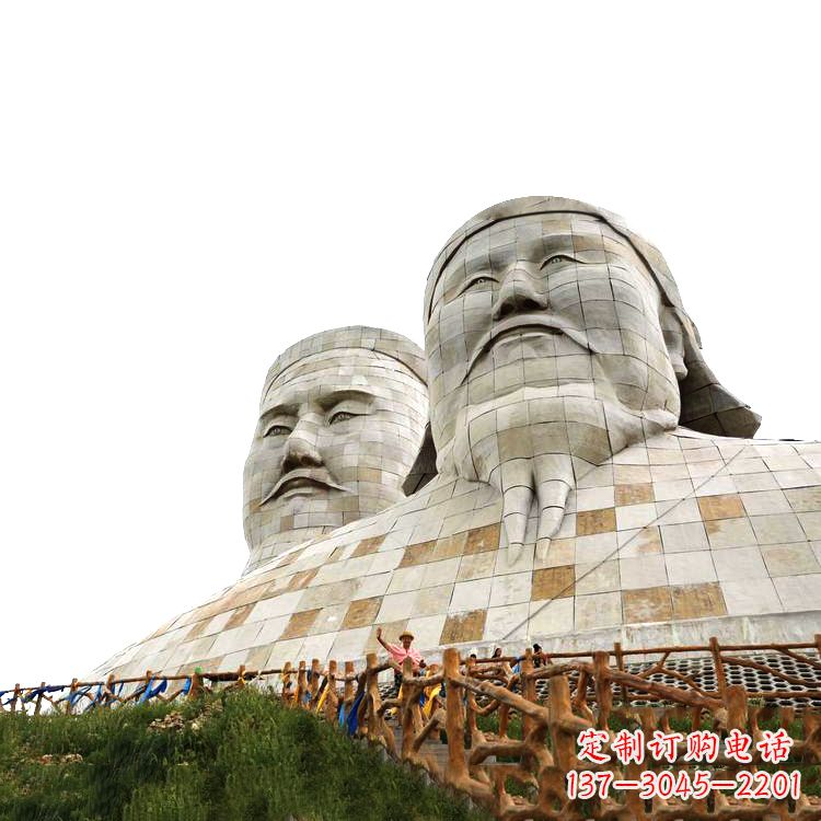 辽阳大型成吉思汗石雕头像景观雕塑-景区景点历史名人景观雕像