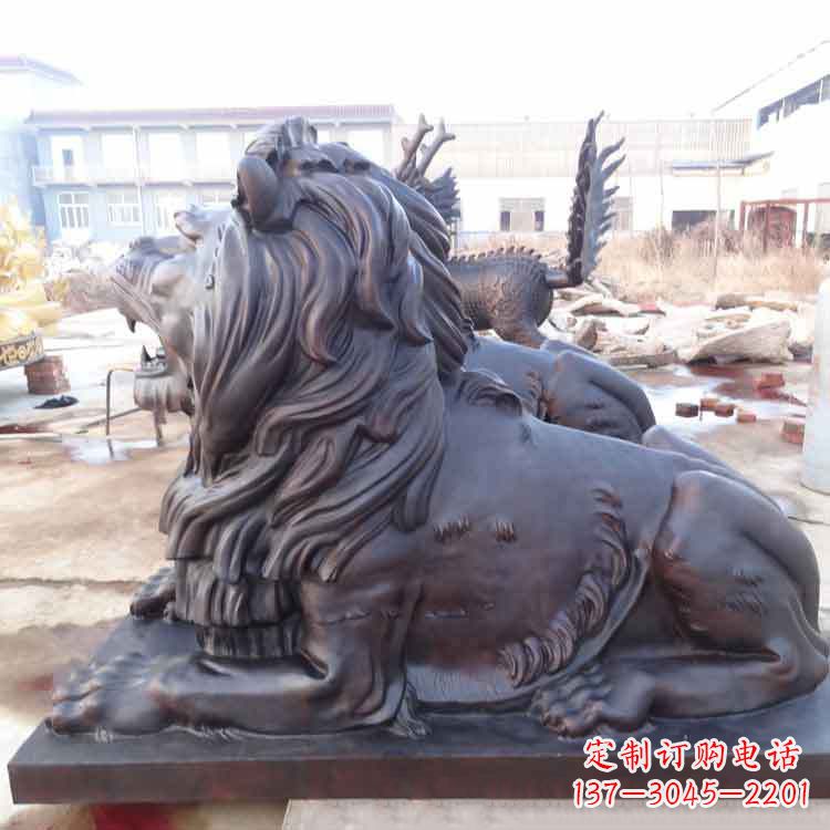 辽阳纯铜港币狮子动物雕塑