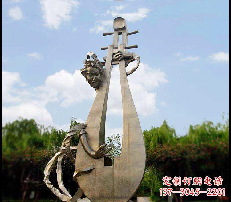 辽阳精美铜雕琵琶雕塑
