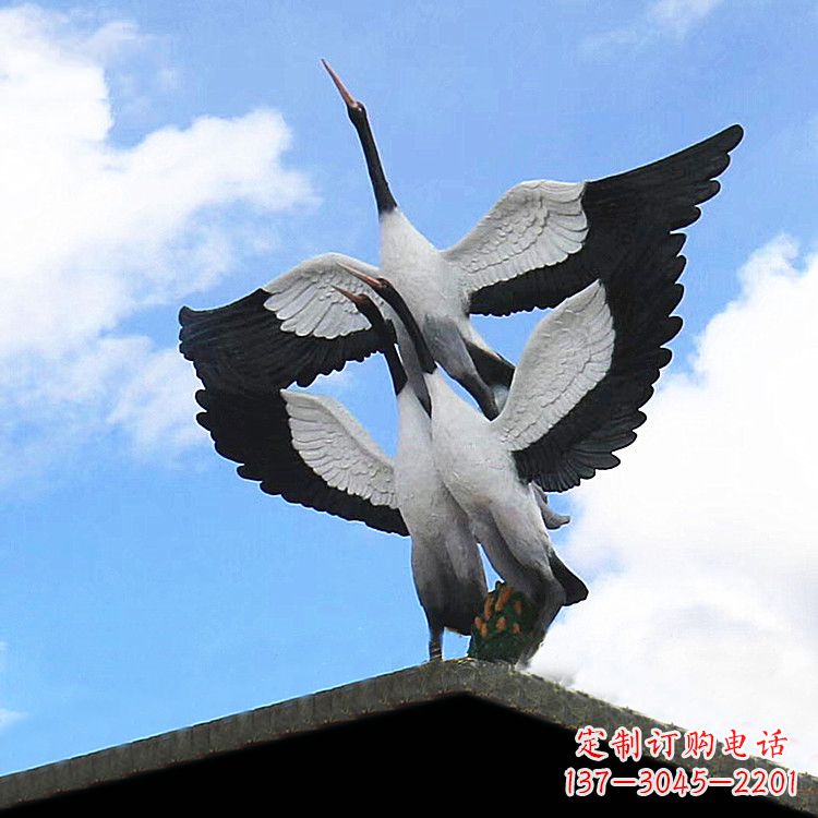 辽阳仙鹤玻璃钢景观动物雕塑
