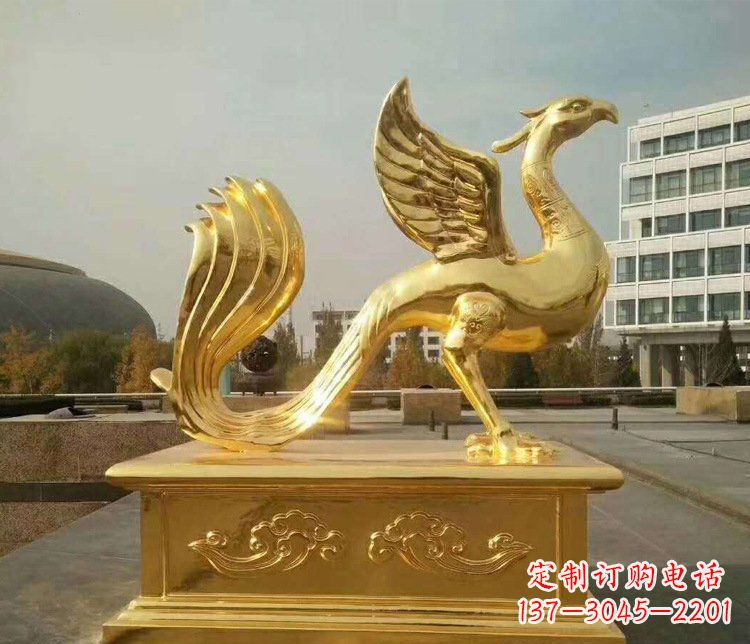 辽阳大型凤凰动物铜雕塑