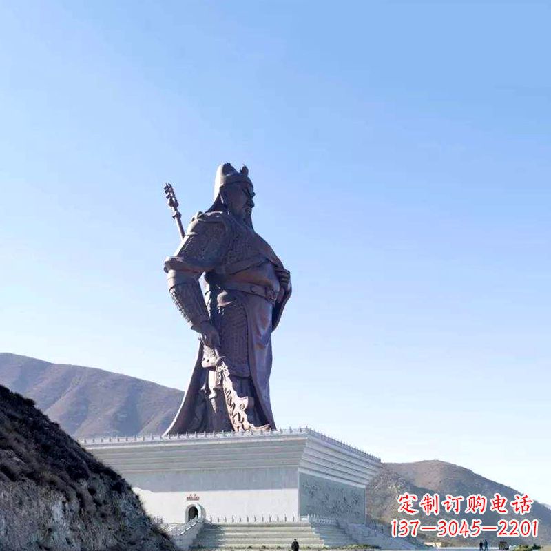 辽阳大型关公铸铜雕塑-景区景点大型历史名人三国名将关羽雕像