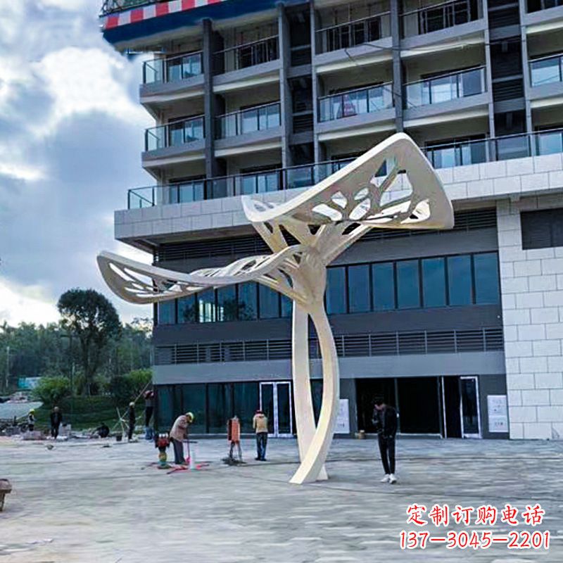 辽阳不锈钢抽象树叶雕塑