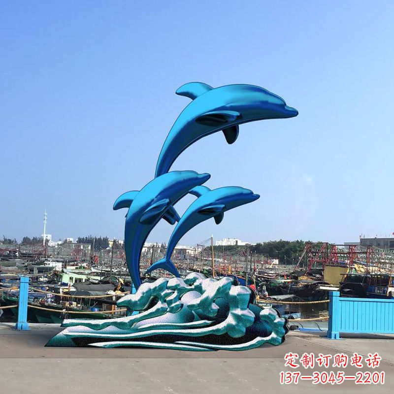 辽阳精美玻璃钢海豚雕塑