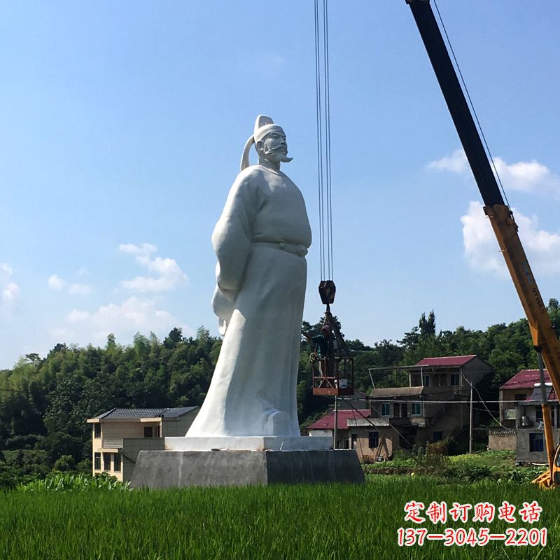 辽阳经典汉白玉诗仙李白石雕像