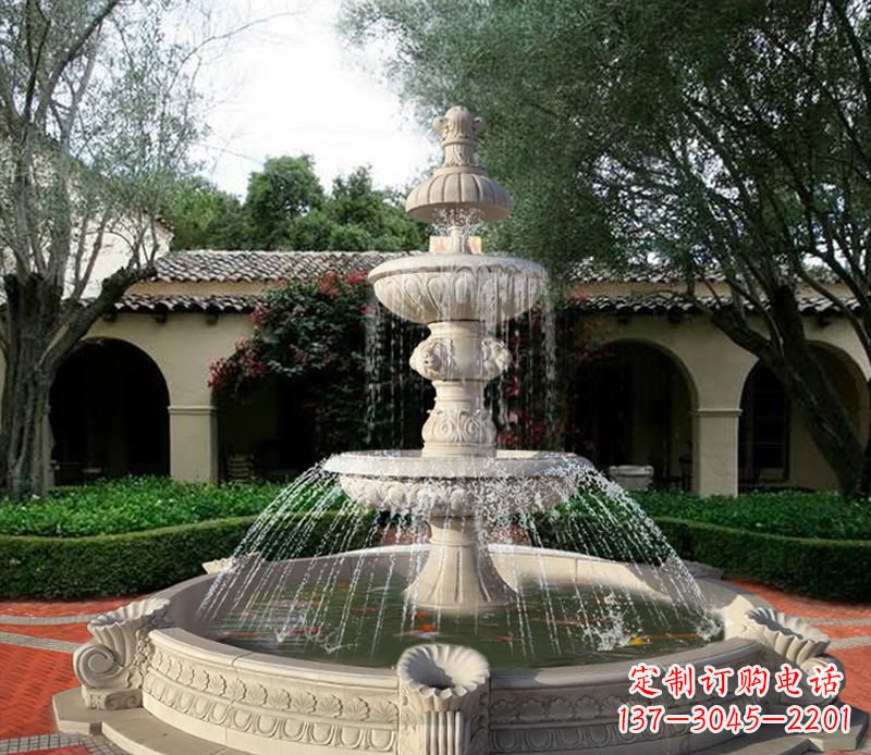 辽阳绚丽的喷泉石雕塑
