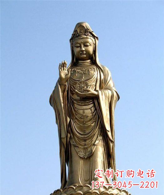 辽阳大型立式铜观音雕塑