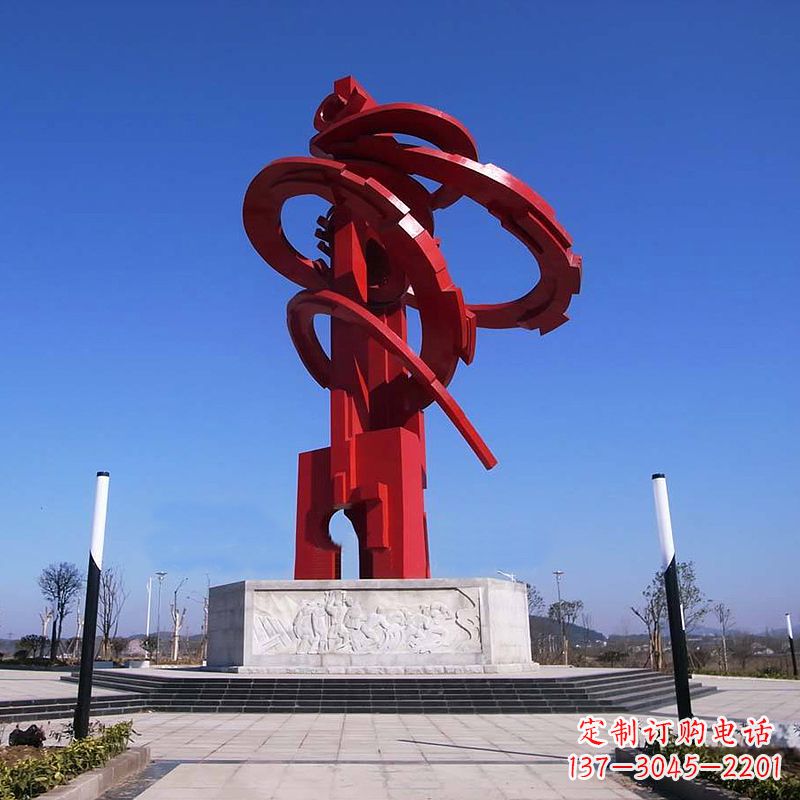 辽阳大型龙形不锈钢景观雕塑-广场抽象神兽景观标识
