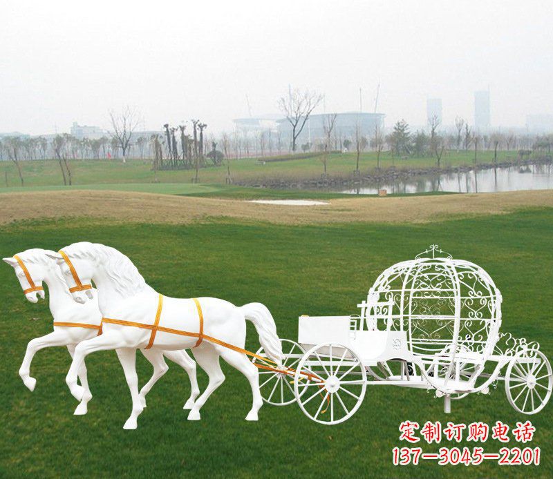 辽阳大型欧式马车动物玻璃钢雕塑