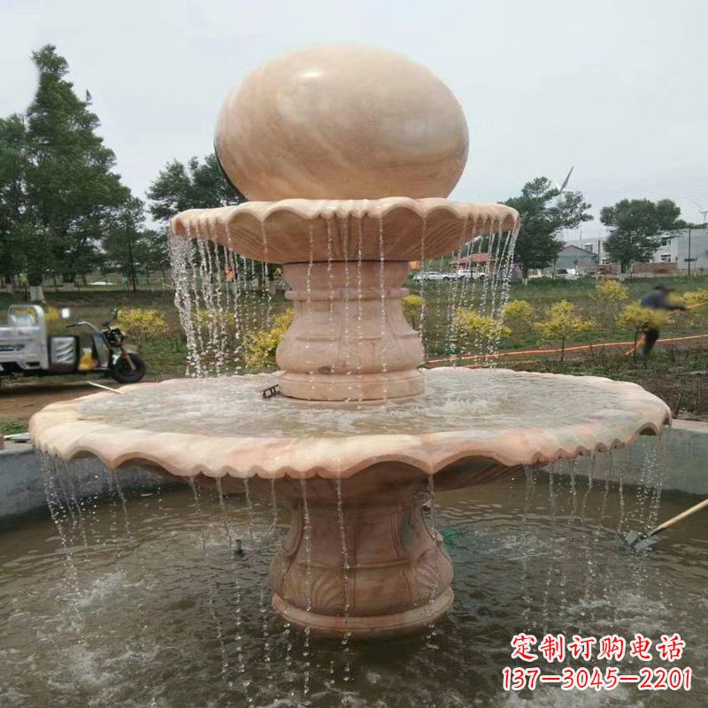 辽阳大型石材风水球-公园园林水景喷泉雕塑