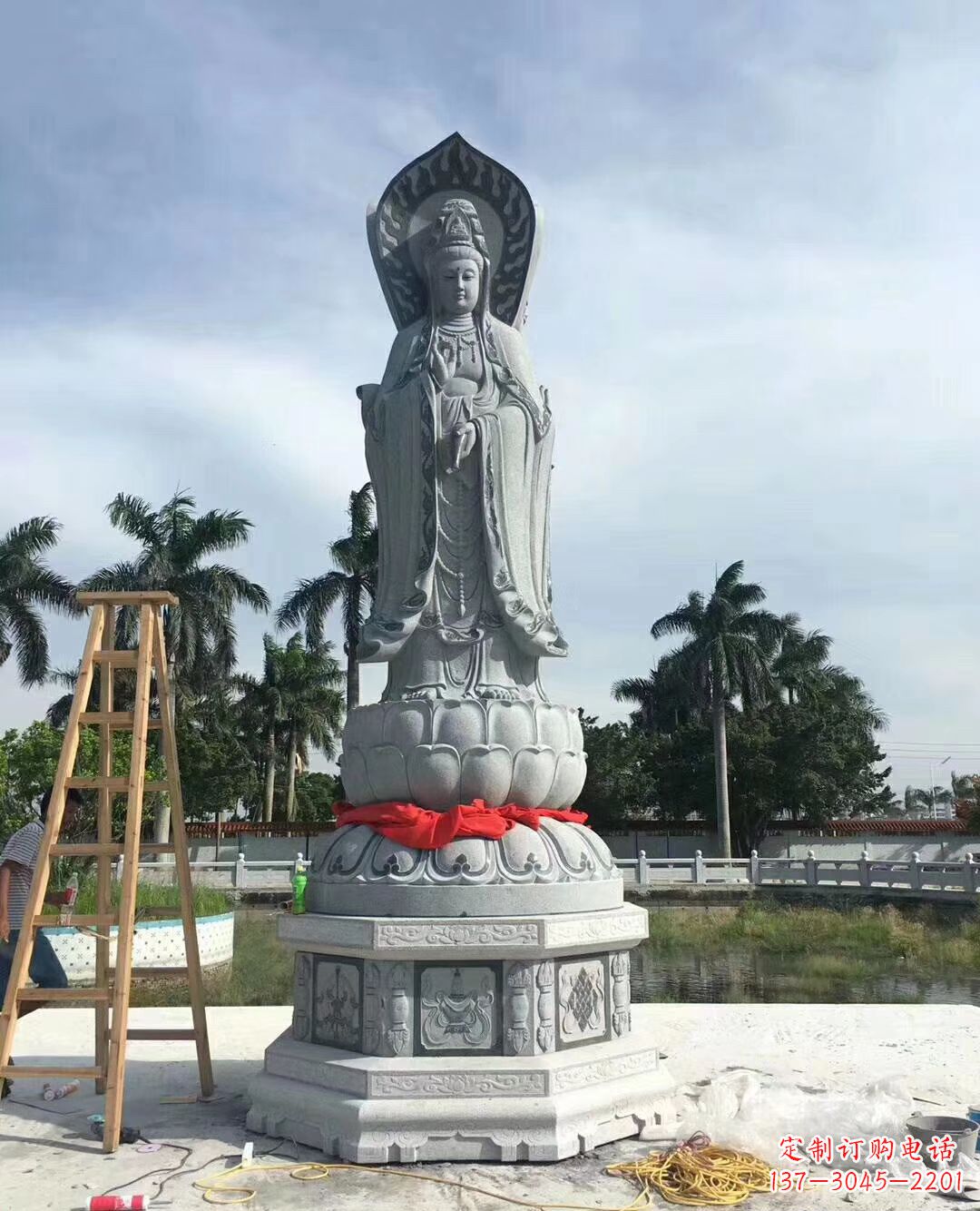 辽阳观音大型石雕摆件