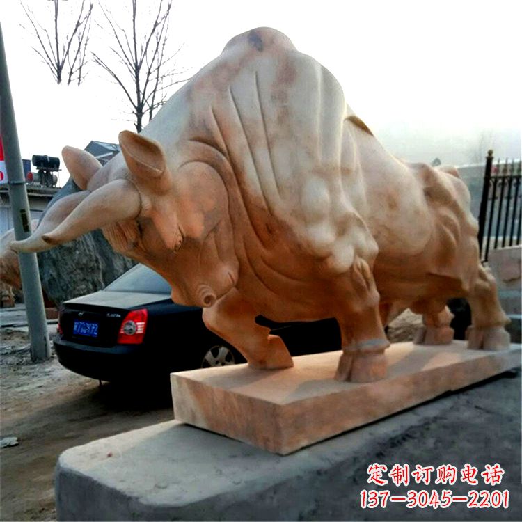 辽阳大型石雕开荒牛劲牛动物雕塑